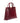 PRISCILLA - Croc-embossed Calfskin Leather Black Top Handle Bag- Bordeaux