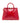 PRISCILLA - Croc-embossed Calfskin Leather Black Top Handle Bag- Red