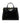PRISCILLA - Croc-embossed Calfskin Leather Black Top Handle Bag- Black